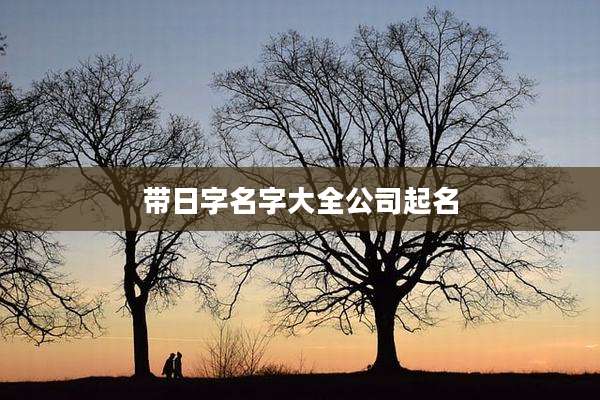 带日字名字大全公司起名