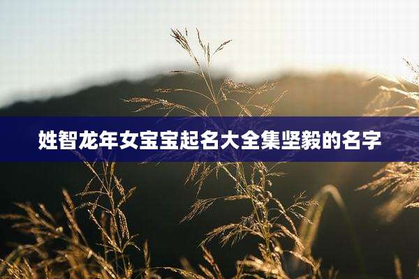 姓智龙年女宝宝起名大全集坚毅的名字