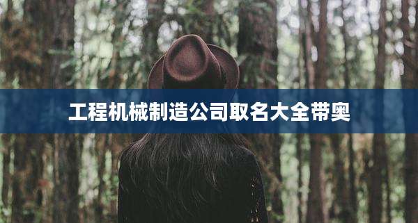 工程机械制造公司取名大全带奥