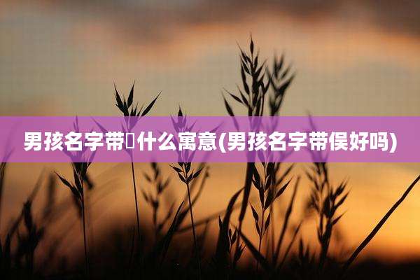 男孩名字带垚什么寓意(男孩名字带俣好吗)