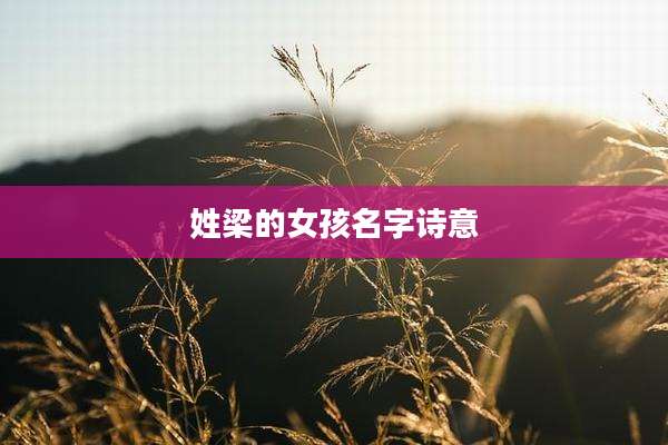 姓梁的女孩名字诗意