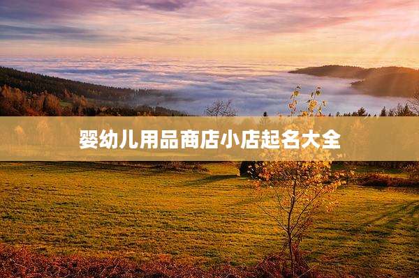 婴幼儿用品商店小店起名大全