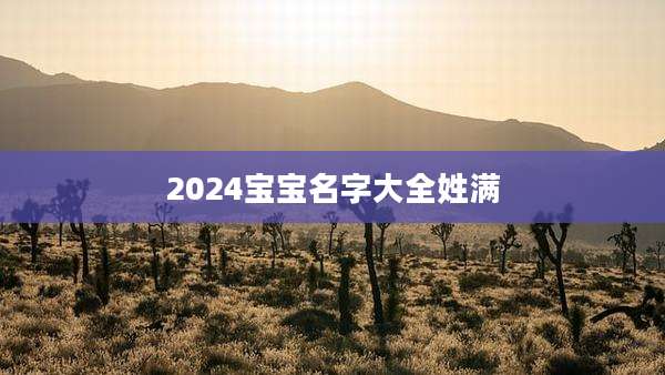 2024宝宝名字大全姓满