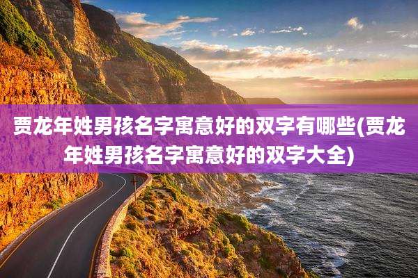 贾龙年姓男孩名字寓意好的双字有哪些(贾龙年姓男孩名字寓意好的双字大全)