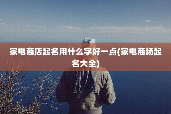 家电商店起名用什么字好一点(家电商场起名大全)
