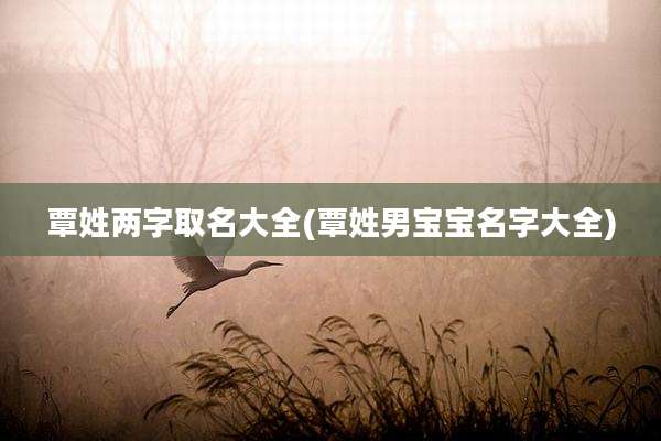 覃姓两字取名大全(覃姓男宝宝名字大全)