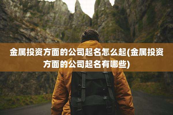 金属投资方面的公司起名怎么起(金属投资方面的公司起名有哪些)