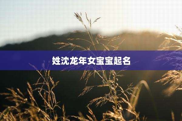 姓沈龙年女宝宝起名