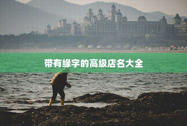 带有缘字的高级店名大全