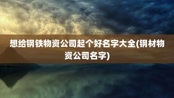 想给钢铁物资公司起个好名字大全(钢材物资公司名字)