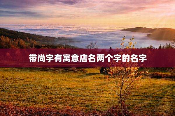 带尚字有寓意店名两个字的名字