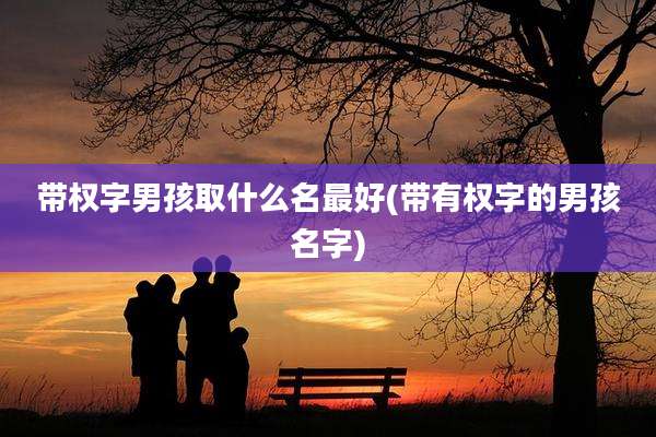 带权字男孩取什么名最好(带有权字的男孩名字)