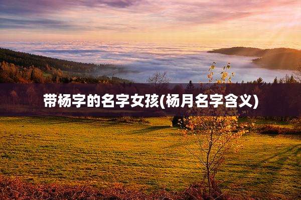 带杨字的名字女孩(杨月名字含义)