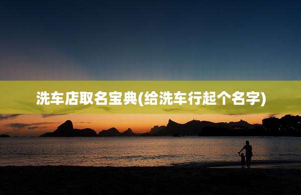 洗车店取名宝典(给洗车行起个名字)