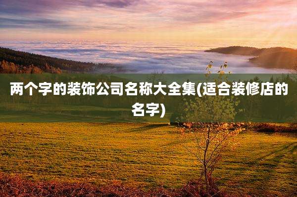 两个字的装饰公司名称大全集(适合装修店的名字)