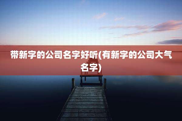 带新字的公司名字好听(有新字的公司大气名字)