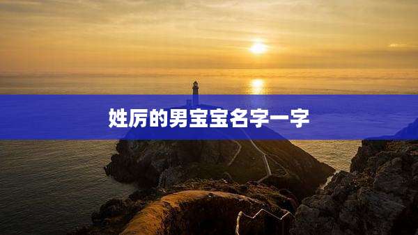 姓厉的男宝宝名字一字