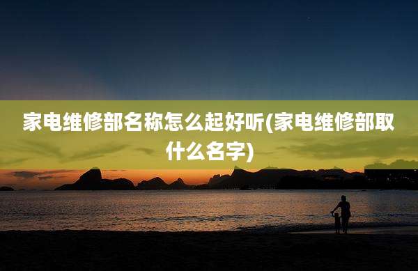 家电维修部名称怎么起好听(家电维修部取什么名字)