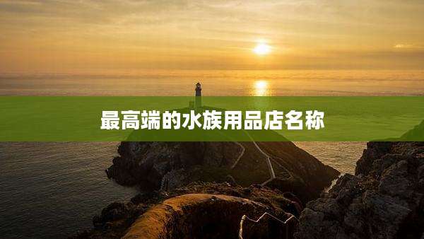 最高端的水族用品店名称