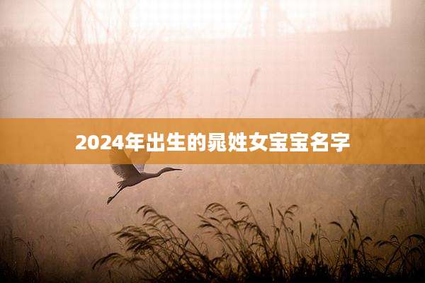 2024年出生的晁姓女宝宝名字