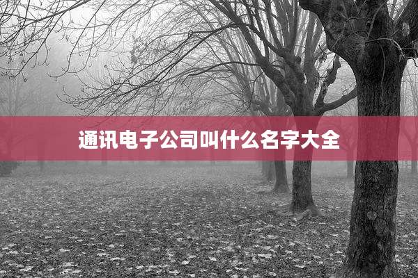 通讯电子公司叫什么名字大全