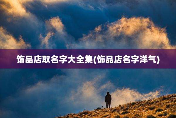 饰品店取名字大全集(饰品店名字洋气)