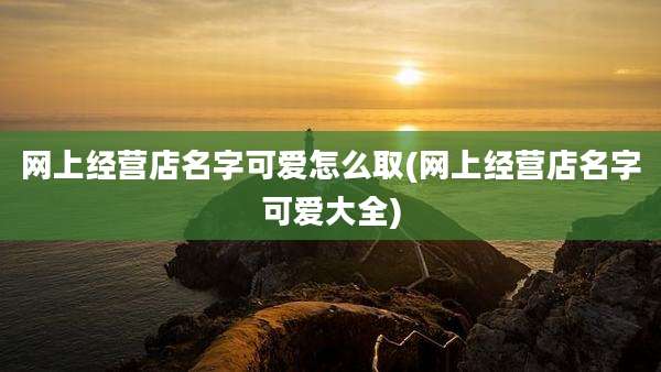 网上经营店名字可爱怎么取(网上经营店名字可爱大全)
