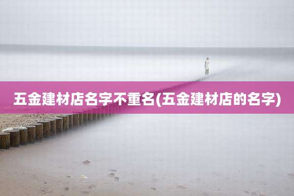 五金建材店名字不重名(五金建材店的名字)