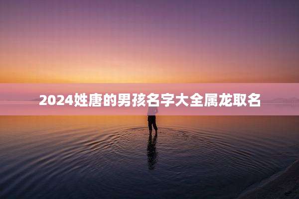 2024姓唐的男孩名字大全属龙取名