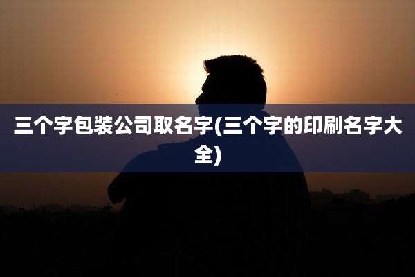 三个字包装公司取名字(三个字的印刷名字大全)