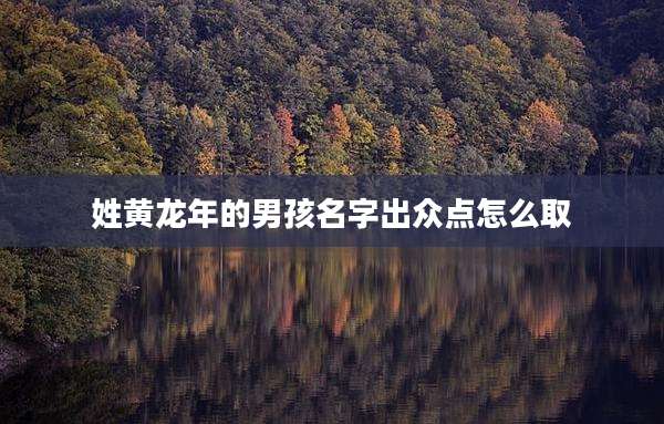 姓黄龙年的男孩名字出众点怎么取