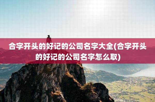合字开头的好记的公司名字大全(合字开头的好记的公司名字怎么取)