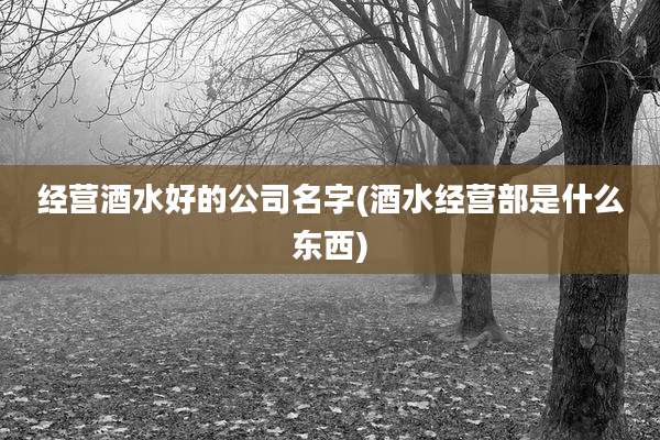 经营酒水好的公司名字(酒水经营部是什么东西)