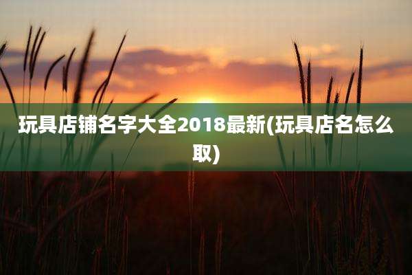 玩具店铺名字大全2018最新(玩具店名怎么取)