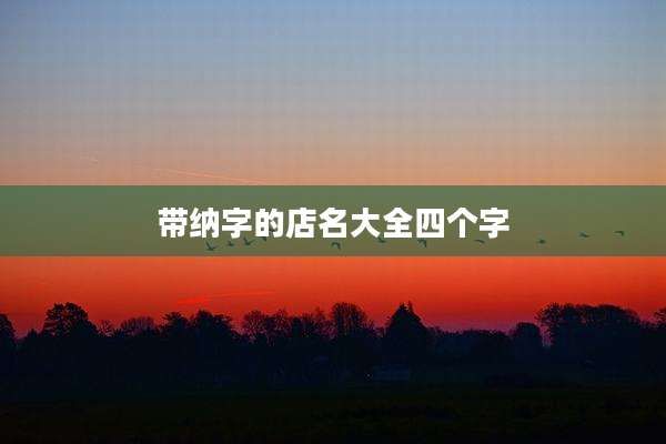 带纳字的店名大全四个字
