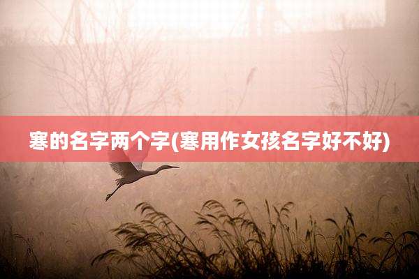 寒的名字两个字(寒用作女孩名字好不好)