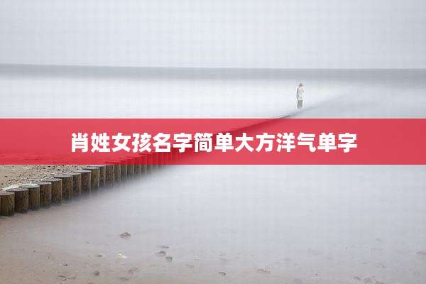 肖姓女孩名字简单大方洋气单字
