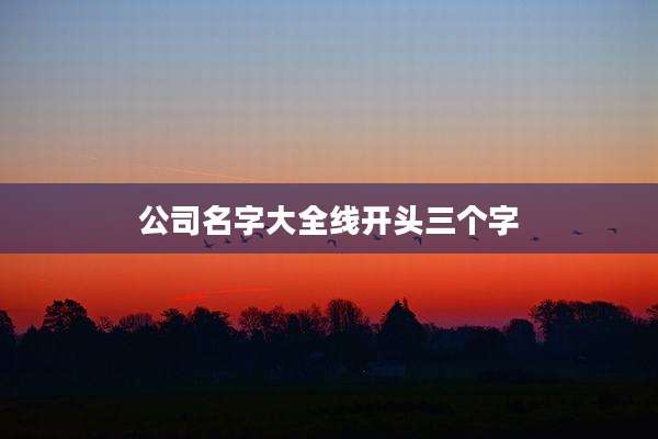公司名字大全线开头三个字