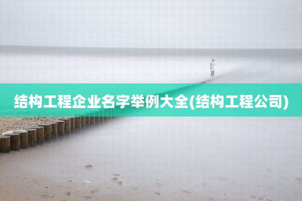 结构工程企业名字举例大全(结构工程公司)