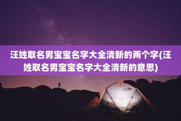 汪姓取名男宝宝名字大全清新的两个字(汪姓取名男宝宝名字大全清新的意思)