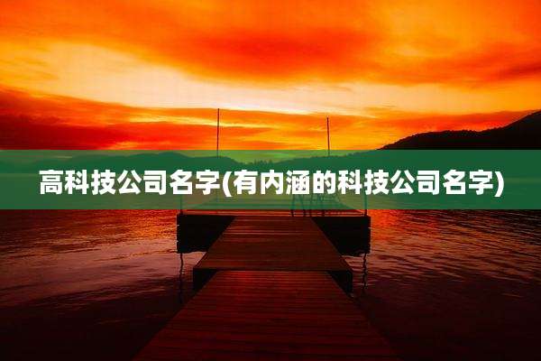 高科技公司名字(有内涵的科技公司名字)