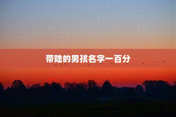带陆的男孩名字一百分