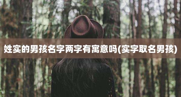 姓实的男孩名字两字有寓意吗(实字取名男孩)