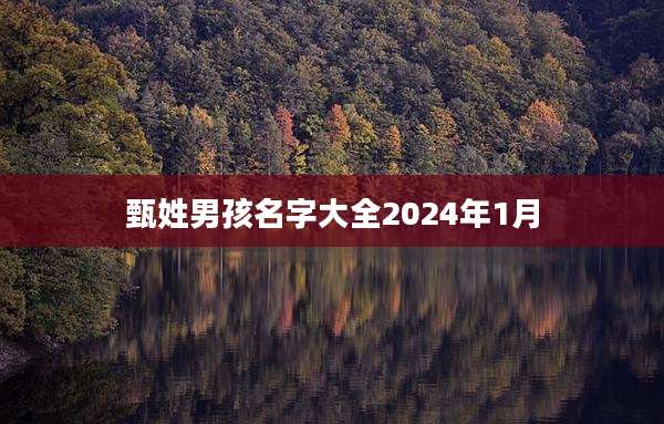 甄姓男孩名字大全2024年1月