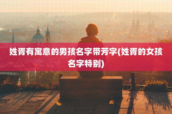 姓胥有寓意的男孩名字带芳字(姓胥的女孩名字特别)