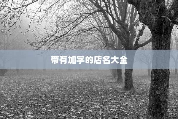 带有加字的店名大全