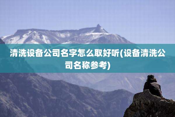 清洗设备公司名字怎么取好听(设备清洗公司名称参考)