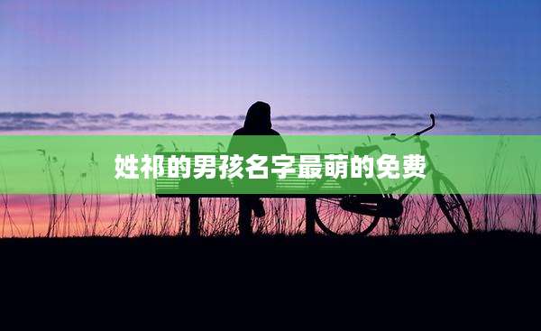 姓祁的男孩名字最萌的免费