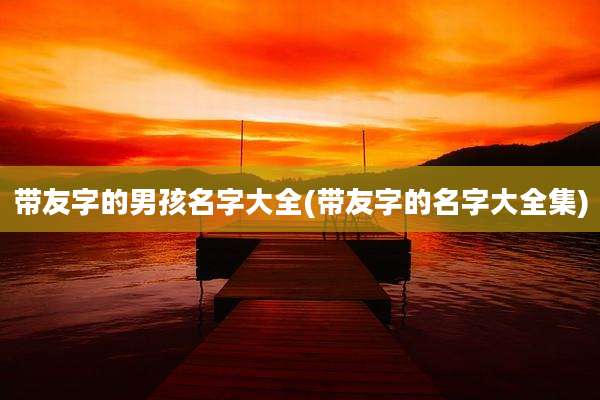 带友字的男孩名字大全(带友字的名字大全集)