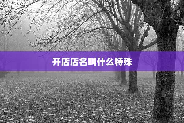 开店店名叫什么特殊